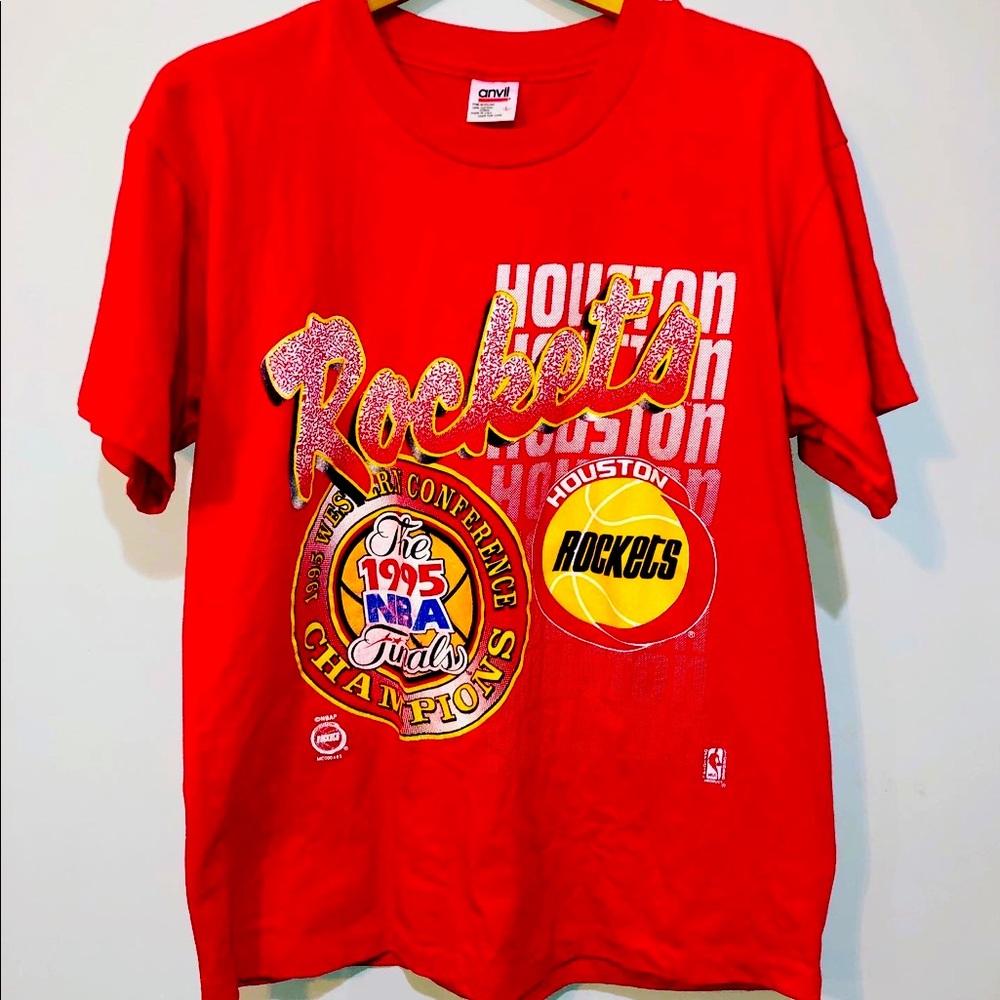1995 NBA FINALS 
W CONF  CHAMPIONS
HOUSTON ROCKETS
ANVIL -SINGLE STITCH 
LARGE